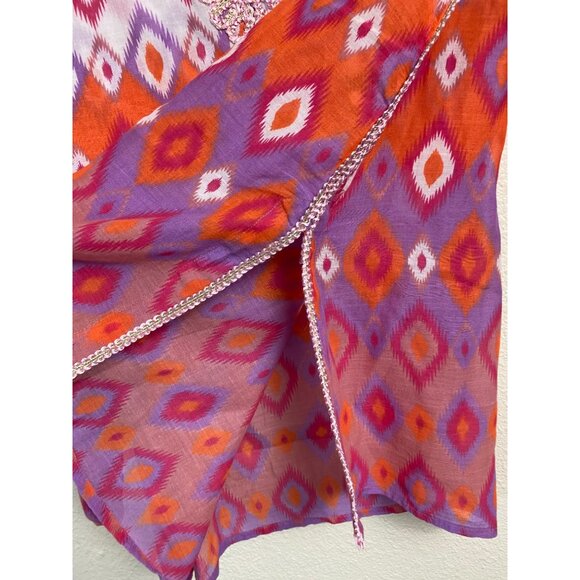 Soft Surroundings Tunic Top Women size Medium Geometric Boho Artsy Flowy Aztec - Picture 11 of 15